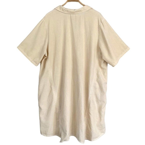 LOGO by Lori Goldstein sz 3X Tunic Top Oversized Canvas Cream 100% COTTON - Picture 3 of 7